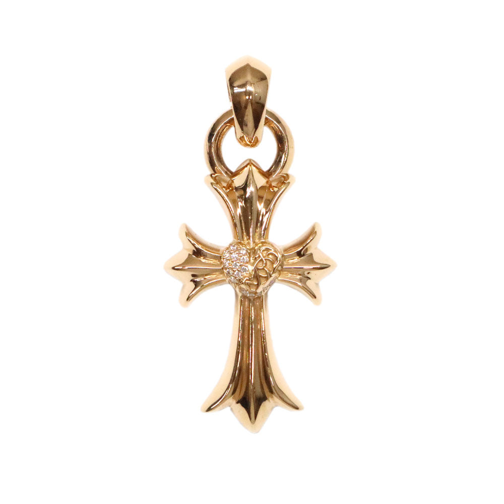 CH CRS HRT P DIA W BALE CHクロス ハート スモール Wベイル ネックレストップ 22K ゴールド パヴェダイヤモンド ペンダントトップ チャーム