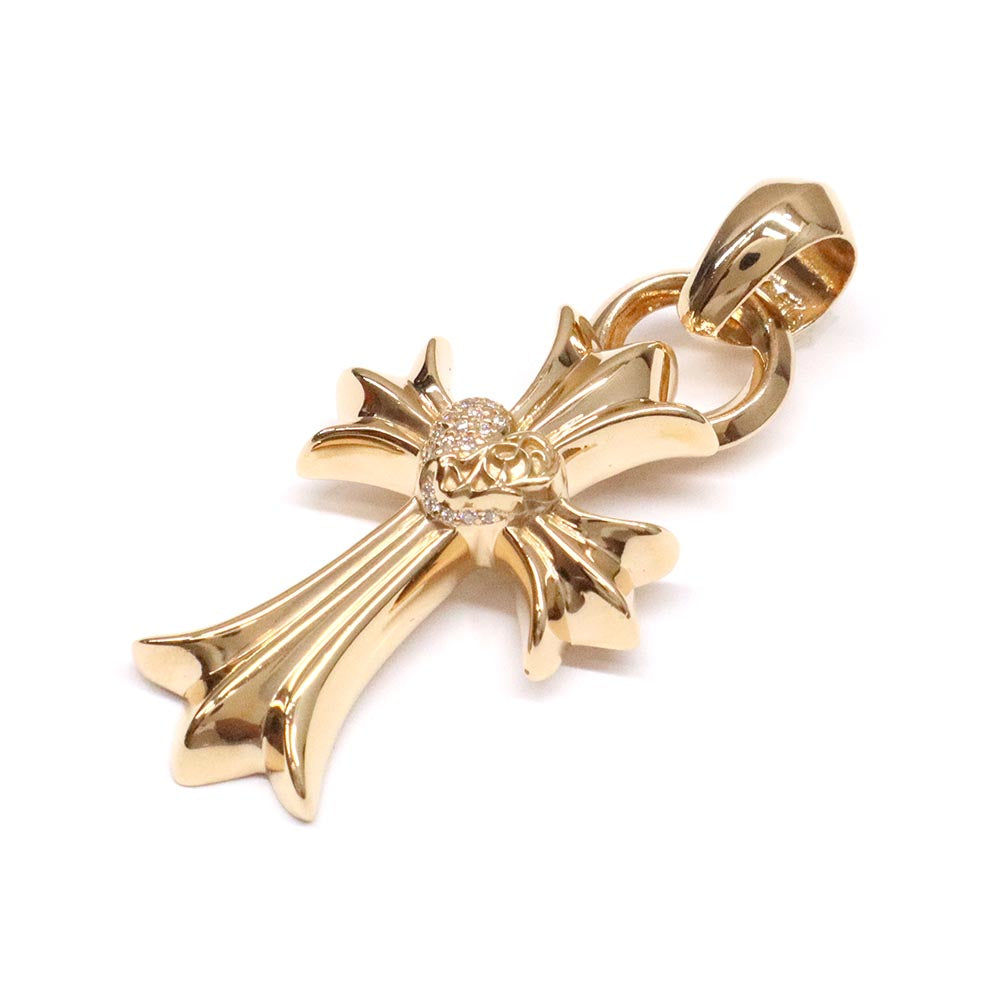 CH CRS HRT P DIA W BALE CHクロス ハート スモール Wベイル ネックレストップ 22K ゴールド パヴェダイヤモンド ペンダントトップ チャーム