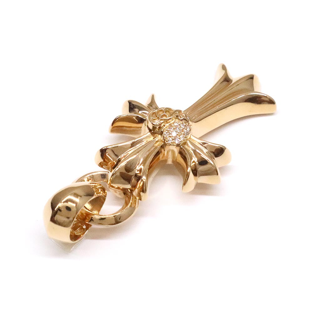 CH CRS HRT P DIA W BALE CHクロス ハート スモール Wベイル ネックレストップ 22K ゴールド パヴェダイヤモンド ペンダントトップ チャーム