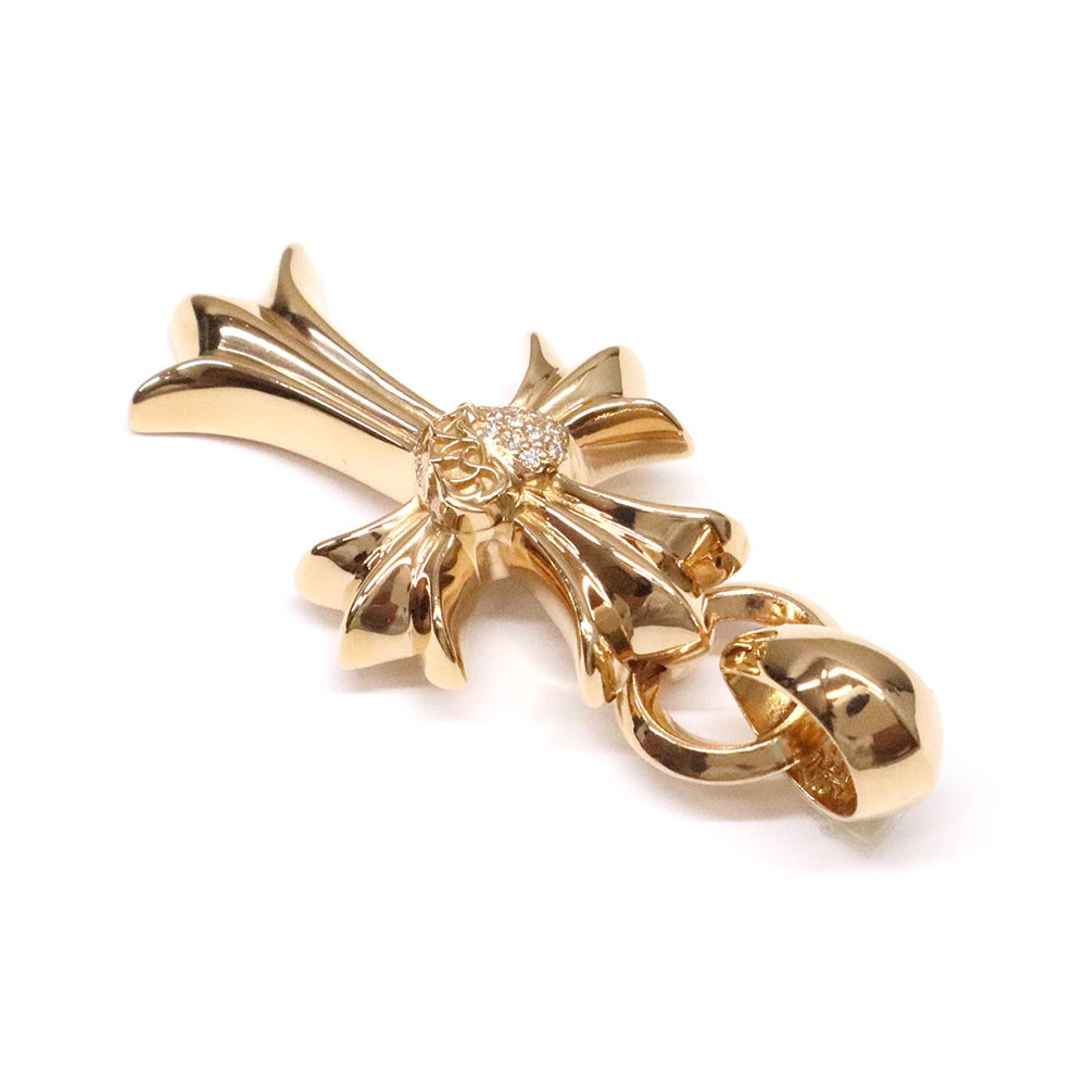 CH CRS HRT P DIA W BALE CHクロス ハート スモール Wベイル ネックレストップ 22K ゴールド パヴェダイヤモンド ペンダントトップ チャーム