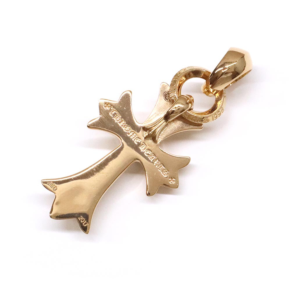 CH CRS HRT P DIA W BALE CHクロス ハート スモール Wベイル ネックレストップ 22K ゴールド パヴェダイヤモンド ペンダントトップ チャーム