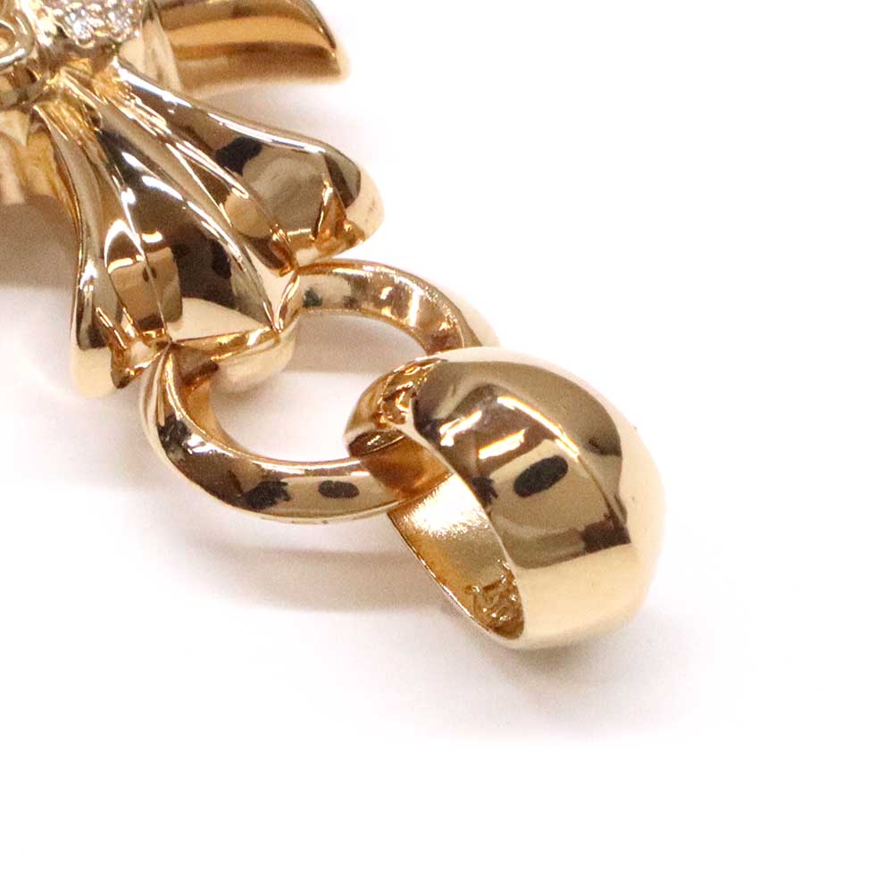 CH CRS HRT P DIA W BALE CHクロス ハート スモール Wベイル ネックレストップ 22K ゴールド パヴェダイヤモンド ペンダントトップ チャーム