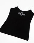 Horseshoe Short Camisole Top ホースシュー ショート キャミソールトップ ブラック ホワイト S タンクトップ