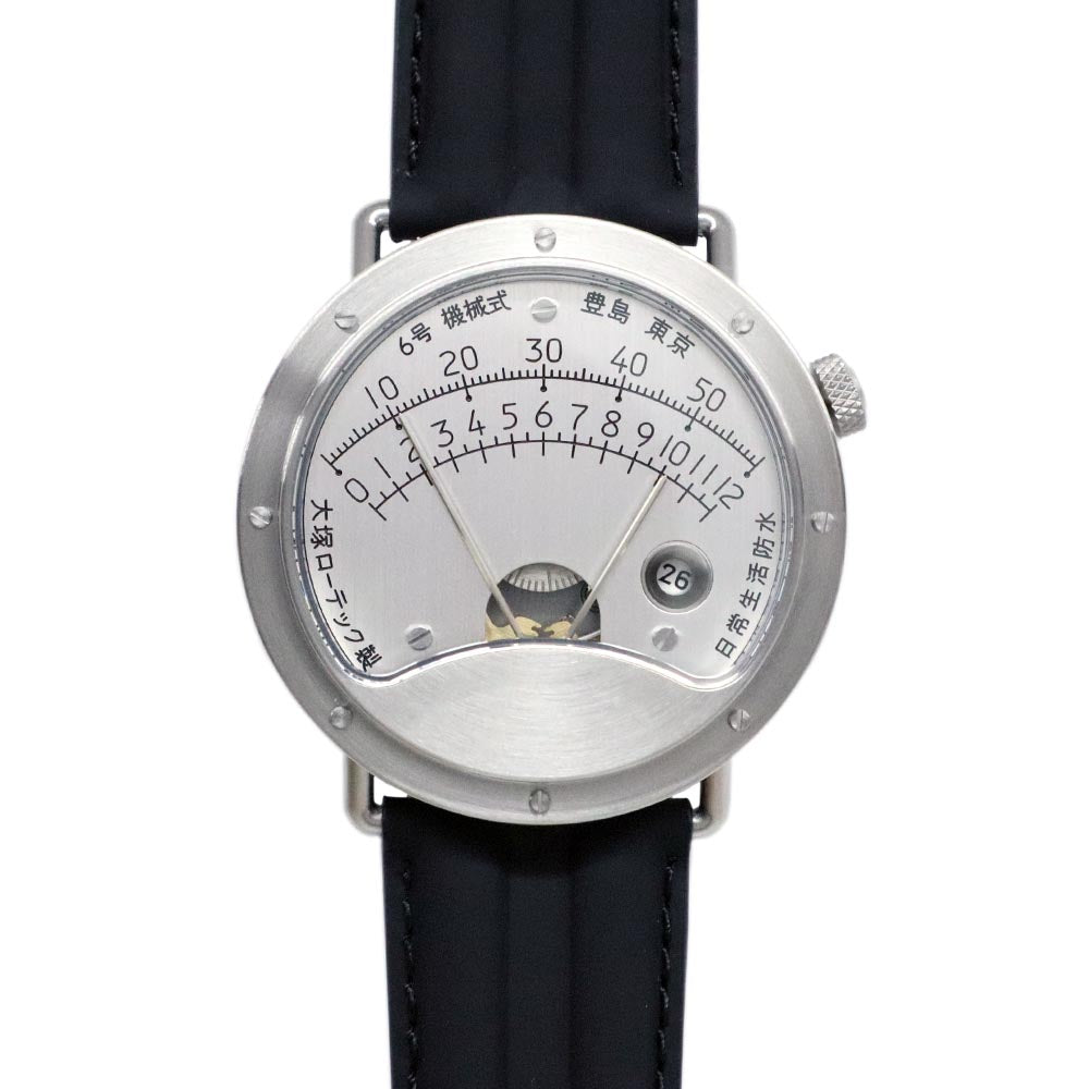 6号 No.6 SS レザー シルバー レトログラード