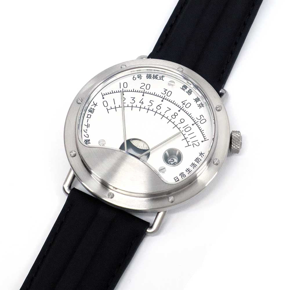 6号 No.6 SS レザー シルバー レトログラード