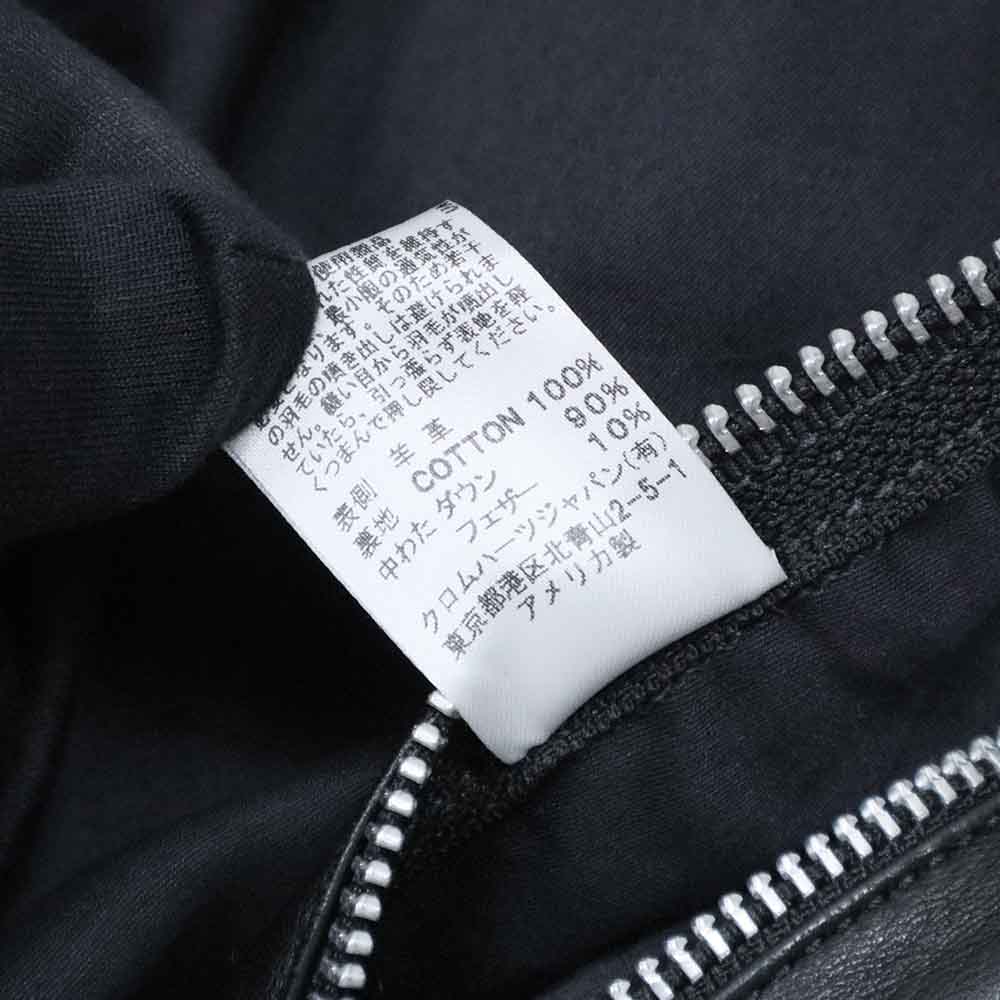 STIFF LTHR スティッフ クロスボールボタン ダウンジャケット ブラック レザー SV925 シルバー M スクロールラベル