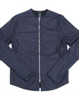 バッククロスパッチ ノーカラージャケット ネイビー デニム カシミヤ レザー SV925 シルバー スクロールラベル M