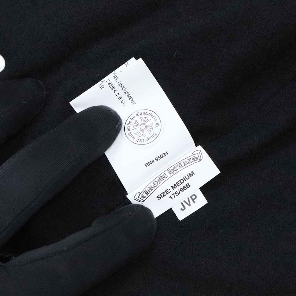 バッククロスパッチ ノーカラージャケット ネイビー デニム カシミヤ レザー SV925 シルバー スクロールラベル M