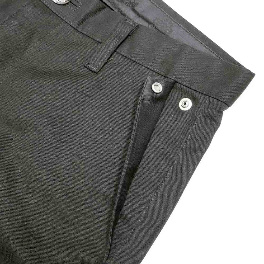 クロスボールボタン チノパンツ ブラック コットン レザー SV925 シルバー 32 スクロールラベル
