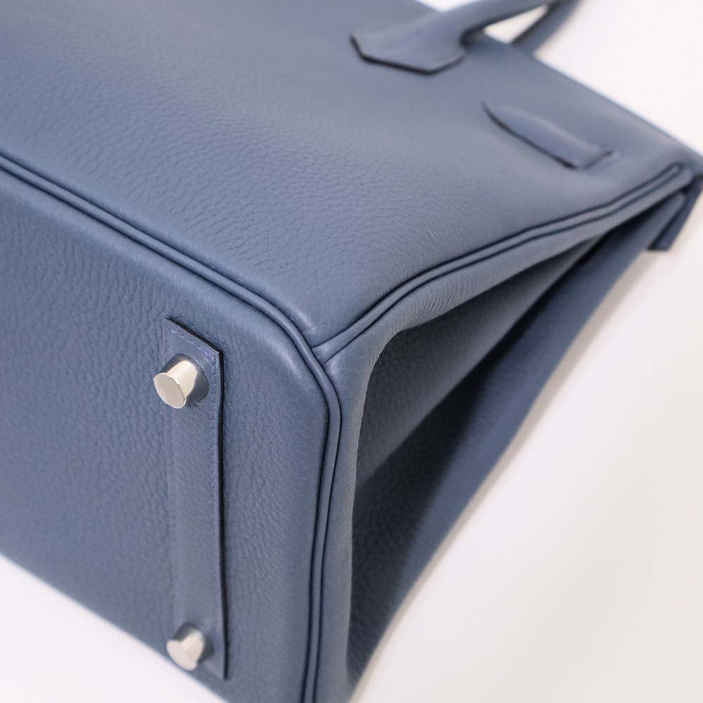 バーキン 30 ブルートンペット トゴ シルバー金具 G刻印