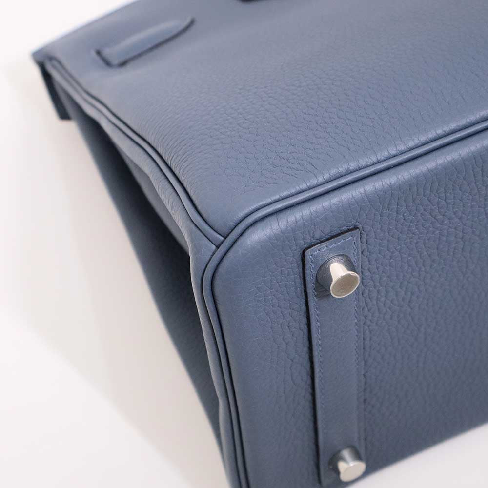 バーキン 30 ブルートンペット トゴ シルバー金具 G刻印